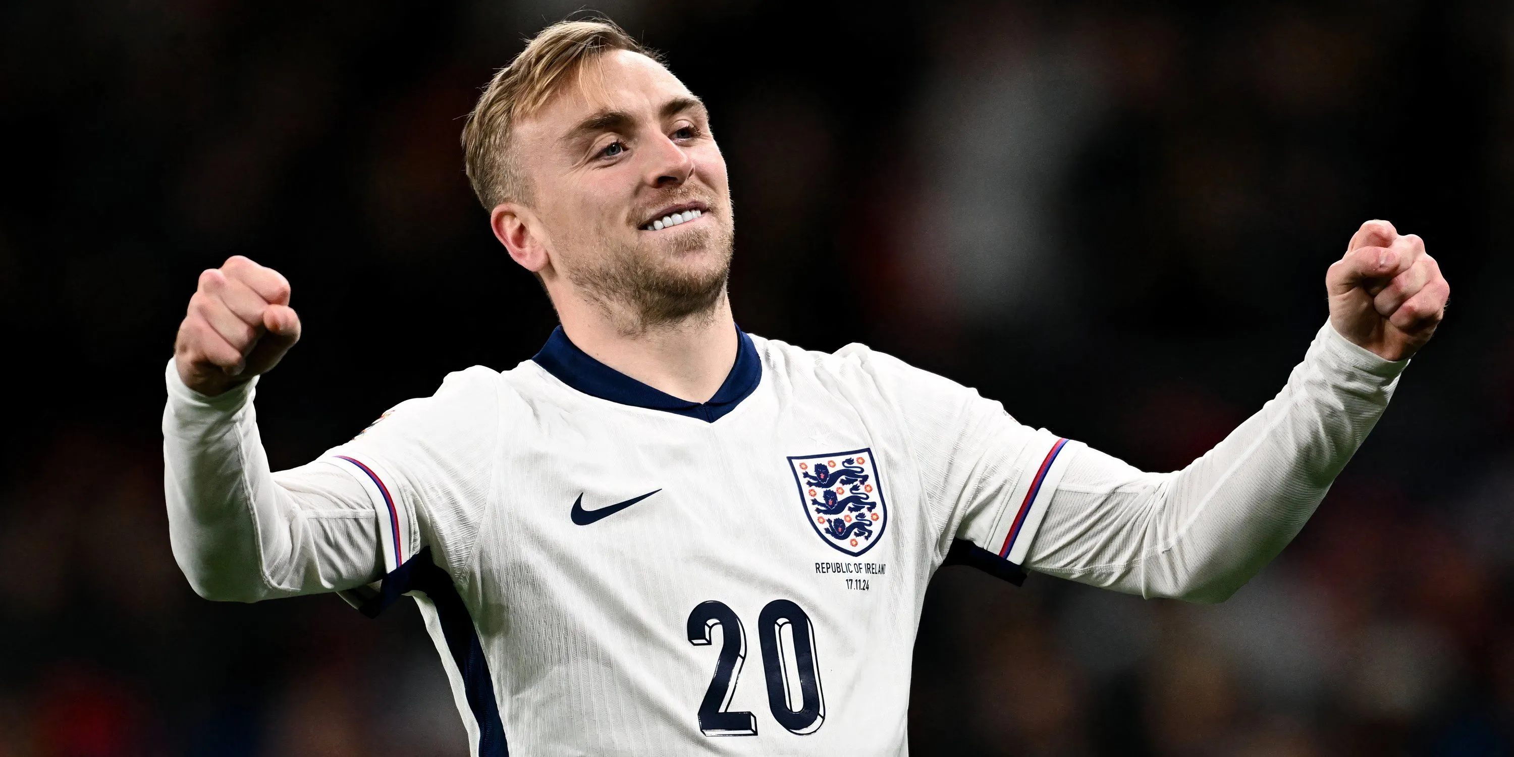 Jarrod Bowen ăn mừng bàn thắng cho đội tuyển Anh