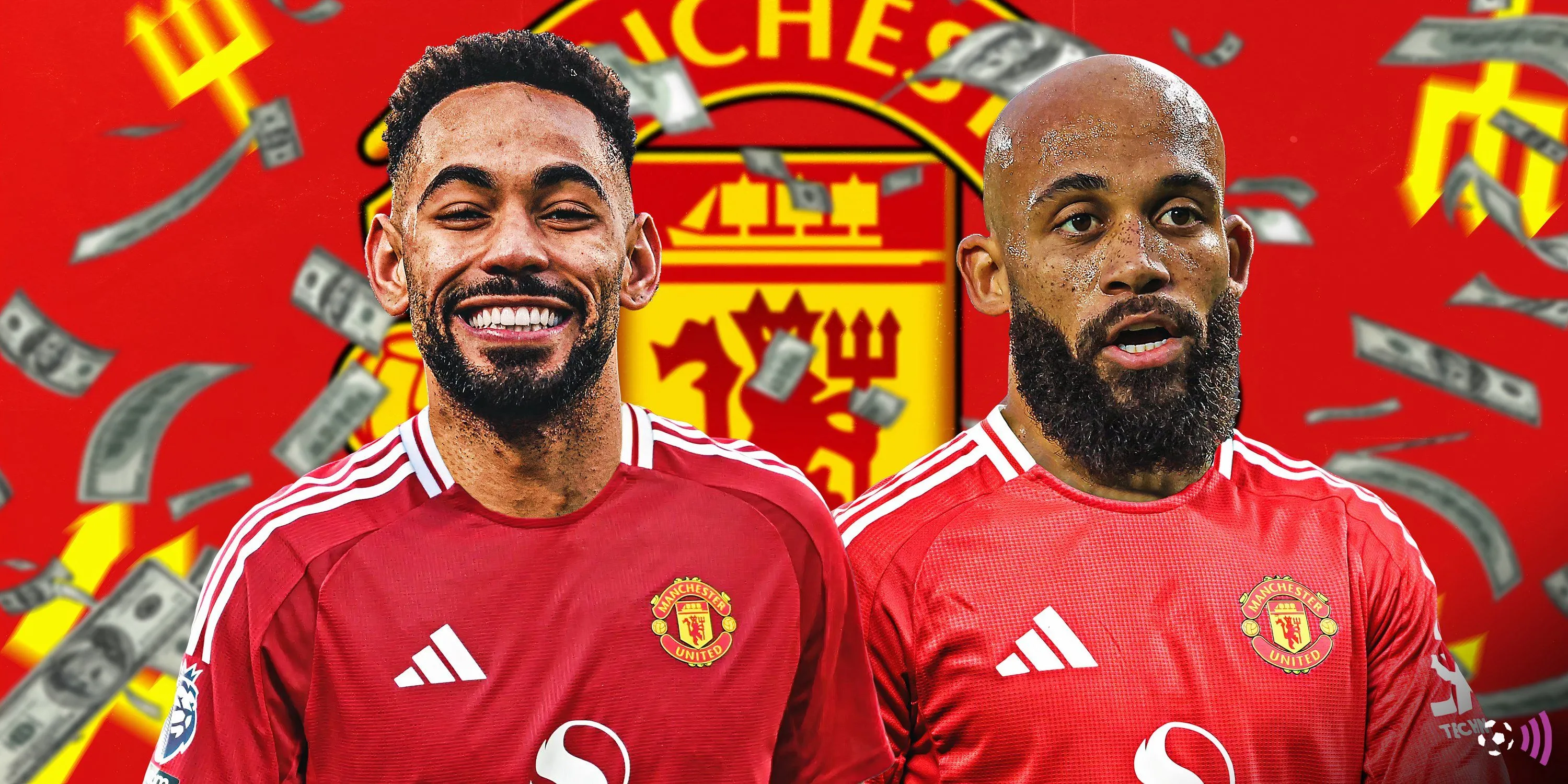 Hình ảnh đồ họa về Matheus Cunha và Bryan Mbeumo, mục tiêu của Manchester United