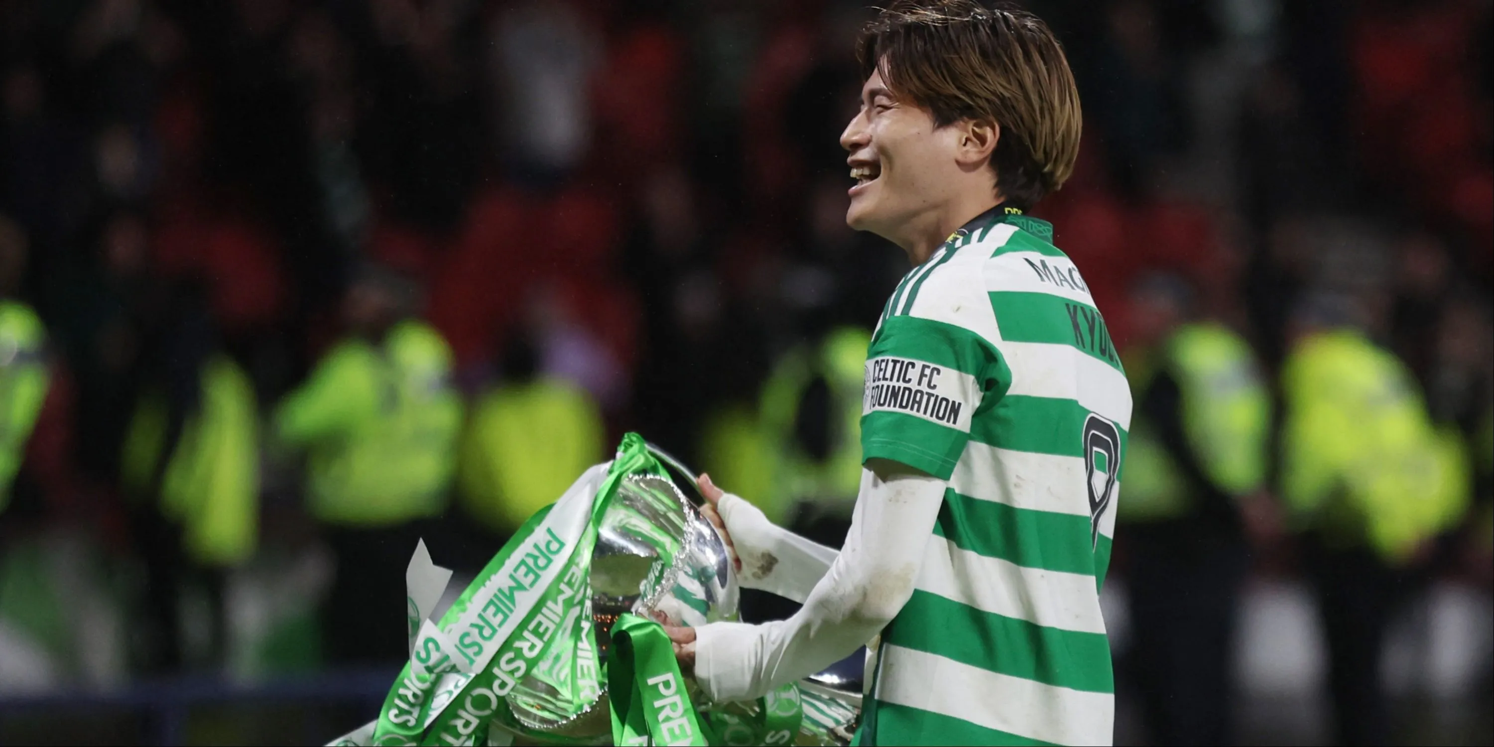 Tiền đạo Kyogo Furuhashi trong màu áo Celtic, với màn trình diễn ấn tượng giúp anh chuyển đến Birmingham City.