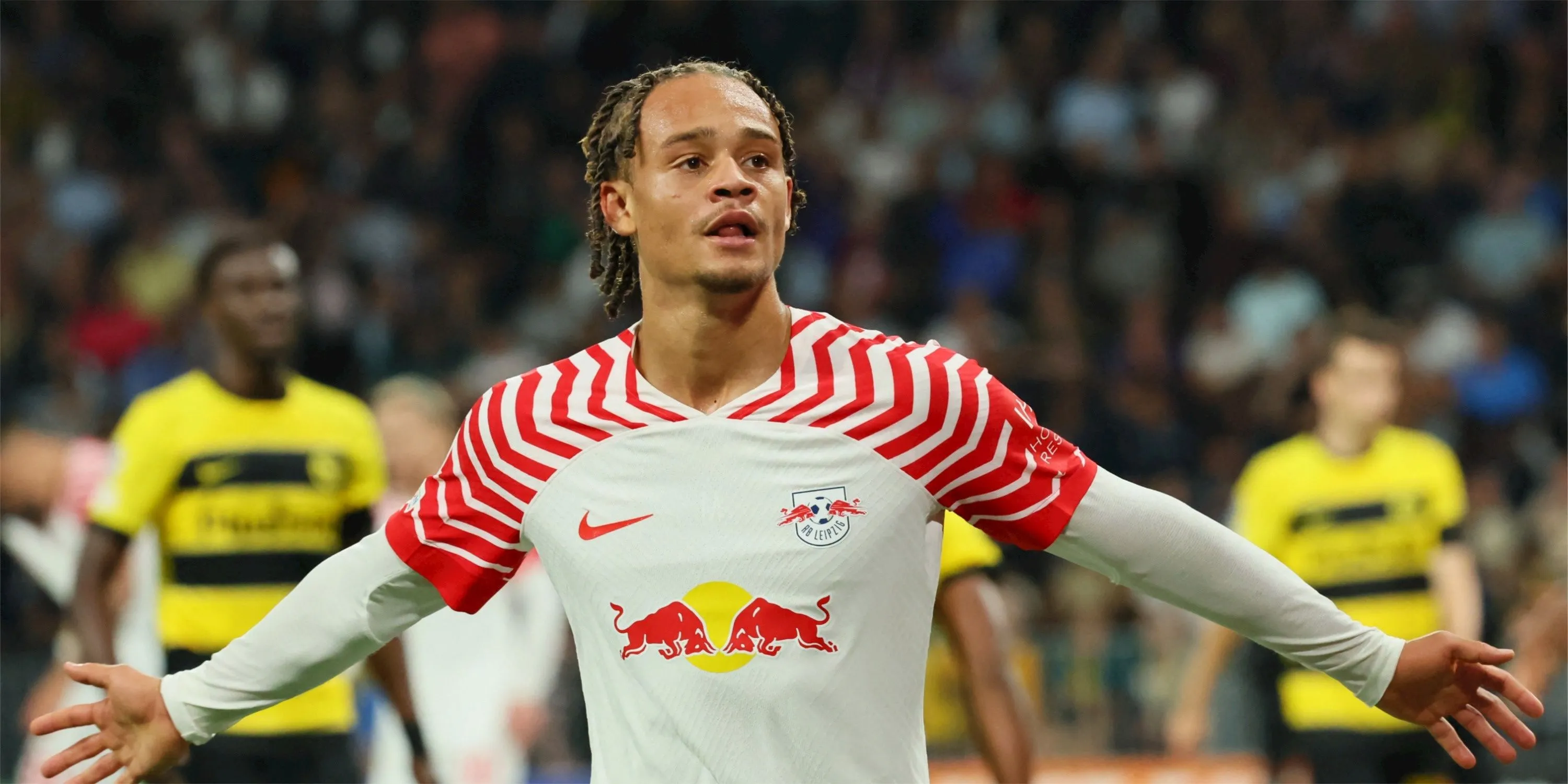 Xavi Simons trong một trận đấu của RB Leipzig.